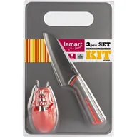 Noże kuchenne - Lamart KIT ZESTAW KUCHENNY NÓŻ + OSTRZAŁKA + DESKA DO KROJENIA LT2099 42003755 - miniaturka - grafika 1