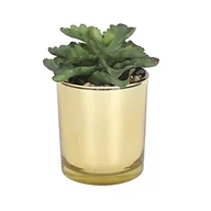 Sztuczne kwiaty - Sleepdown Halo zielona wysoka sztuczna roślina sukulent złota doniczka do domu biura łazienki dekoracja wnętrz estetyka - miniaturka - grafika 1