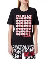 Koszulki i topy damskie - Love Moschino Koszulka damska z nadrukiem I'm in Love, Czarny, 44 - miniaturka - grafika 1