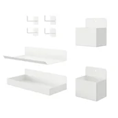 Inne meble biurowe - JAN NOWAK Zestaw Akcesoriów do Nadstawki na Biurko, Haczyki Półki Pojemniki 8 szt. - miniaturka - grafika 1