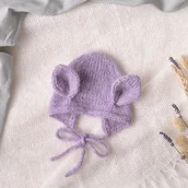 Czapki dla dzieci - Bonetka Tuliś fiołek Baby Alpaka+Merino - miniaturka - grafika 1