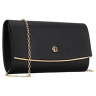 Torebki damskie - Czarna, wizytowa torebka damska wykonana z tkaniny syntetycznej - Rovicky - miniaturka - grafika 1