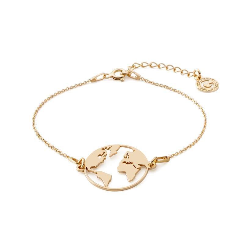 Srebrna bransoletka kula ziemska, srebro 925 : Srebro - kolor pokrycia - Pokrycie żółtym 18K złotem