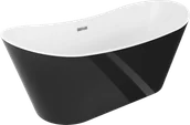 Wanny - Mexen Montana wanna wolnostojąca 170 x 80 cm, biała/czarna, przelew chrom - 52011708075-01 - miniaturka - grafika 1