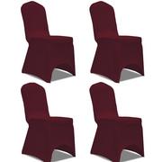 vidaXL vidaXL Elastyczne pokrowce na krzesło bordowe 4 szt.