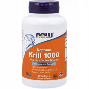 Now Foods Sklep KRILL OIL NEPTUNE DOUBLE STRENGTH 1000 MG 60 KAPSUŁEK - Witaminy i minerały dla sportowców - miniaturka - grafika 1