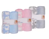 Koce i narzuty dla dzieci - MARINI Kocyk CORAL+CORAL DRUK 3D 2 pak 90x80 875 - miniaturka - grafika 1