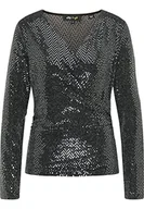 Koszulki i topy damskie - MYMO AT NIGHT Damski top, srebrno-czarny, XS, srebrny czarny, XS - miniaturka - grafika 1