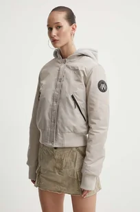 Superdry kurtka bomber damski kolor szary zimowa - Kurtki damskie - miniaturka - grafika 1