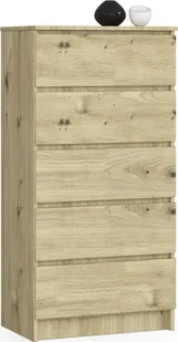 Fabryka Mebli Akord Komoda do salonu K 60 cm 5 szuflad - dąb artisan - Komody - miniaturka - grafika 1