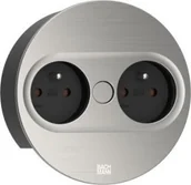 Gniazdka elektryczne - Bachmann BACHMANN TWIST 2 2xUTE 2.0m AEH okrągły optyczny ze stali nierdzewnej - miniaturka - grafika 1