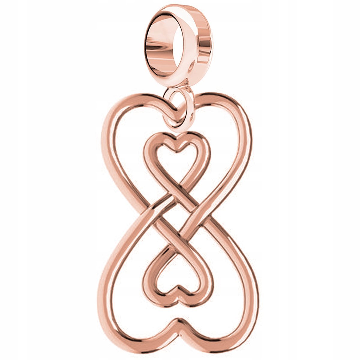 Charms Pozłacany z Nieskończonością Ósemka Nieskończoność SREBRO 925