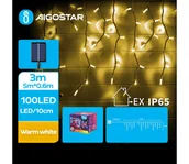 Lampy ogrodowe - Aigostar - LED Solarny łańcuch bożonarodzeniowy 100xLED/8 funkcji 8x0,6m IP65 ciepła biel - miniaturka - grafika 1