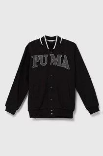 Bluzy dla dziewczynek - Puma bluza dziecięca PUMA SQUAD TR B kolor czarny z aplikacją - grafika 1