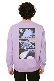Trendyol Męska bluza z długim rękawem Lilac Oversize, fioletowa, S - Bluzy męskie - miniaturka - grafika 1