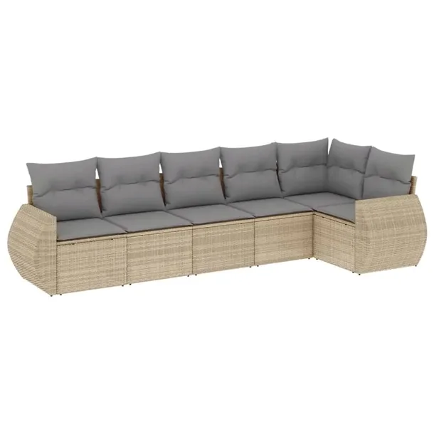 Zestaw wypoczynkowy Rattan PE 6os. beżowy 62x62x69cm