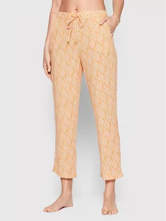 Piżamy damskie - Etam Spodnie piżamowe Gully 6534122 Pomarańczowy Regular Fit - grafika 1