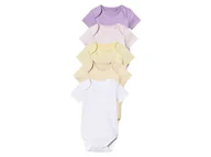 Body - lupilu® Body niemowlęce z bawełny, 5 sztuk (Biały/szary/żółty/fioletowy, 62/68) - miniaturka - grafika 1