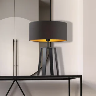 Czarna lampa stołowa do salonu THOR GOLD - Lampy stojące - miniaturka - grafika 1