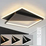 Lampy sufitowe - ZMH lampa sufitowa LED do salonu - ściemnialna 48CM czarna lampa do salonu nowoczesny design z pilotem wykonane z metalu oświetlenie sufitowe do kuchni jadalni pokoju młodzieżowego sypialni - miniaturka - grafika 1