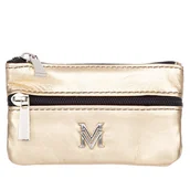 Etui na dokumenty i karty - Etui na klucze karty monety Skórzane VerMari Złote - miniaturka - grafika 1