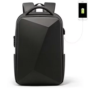 Plecak antykradzieżowy Fenruien na laptopa do 15.6" z portem USB wodoodporny Czarny - Torby fotograficzne i futerały - miniaturka - grafika 2