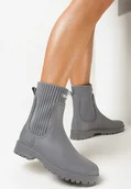 Kalosze damskie - Szare Kalosze z Elastyczną Cholewką Faelora - miniaturka - grafika 1
