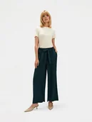 Spodnie damskie - Eleganckie spodnie z wiązaniem - miniaturka - grafika 1