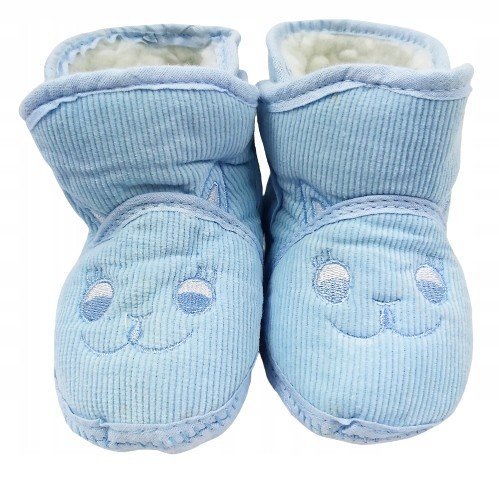 Buty Niechodki Ocieplane Buciki Niemowlęce Bambosze 12-18 M Niebieskie