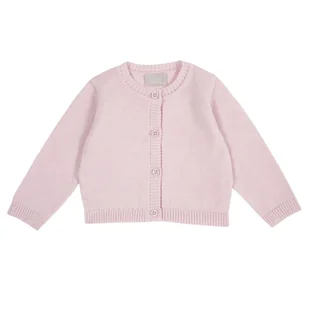 Sweter dziewczęcy Chicco bawełniany kardigan rozpinany różowy-62 - Swetry damskie - miniaturka - grafika 1