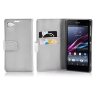 Etui i futerały do telefonów - Etui ochronne Cadorabo do Sony Xperia Z1 COMPACT w kolorze białym etui na telefon komórkowy pokrowiec na tył imitacja skóry torba - miniaturka - grafika 1