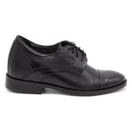 Półbuty męskie - Buty męskie podwyższające casual P14 czarne - Buty Olivier - miniaturka - grafika 1