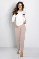 Piżamy damskie - Piżama Eliza Ecru-Powder Pink, L - miniaturka - grafika 1