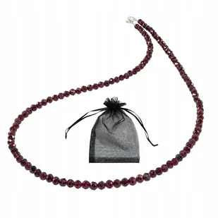 Naszyjnik z Naturalnych Granatów Piropów Faset 4mm Srebrne Zapięcie dł 45cm, bez marki, AG00000424 - Naszyjniki - miniaturka - grafika 1