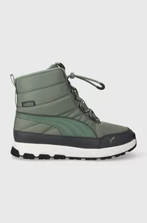 Buty dla dziewczynek - Puma buty zimowe dziecięce Evolve Boot Jr kolor zielony - grafika 1