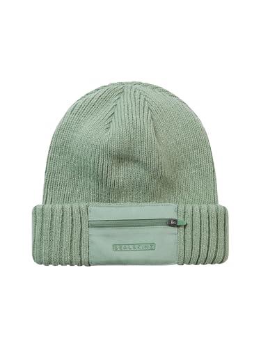 SEALSKINZ Colby Wodoodporna dzianinowa czapka z zamkiem błyskawicznym | jasnozielona | L/XL | zimowa czapka beanie, Jasnozielony, L-XL