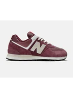 Trampki damskie - New Balance Skórzane sneakersy "574" w kolorze czerwonym - miniaturka - grafika 1