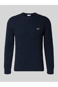 Swetry męskie - Sweter z dzianiny o kroju regular fit z mieszanki bawełny - Lacoste - miniaturka - grafika 1