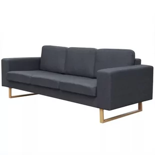 vidaXL Sofa 3-os. ciemnoszara - Sofy i kanapy - miniaturka - grafika 1