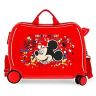 Walizki - Disney Mickey Colour Mayhem walizka dziecięca, czerwona, 50 x 38 x 20 cm, twardy plastik, z boku, 34 l, 1,8 kg, 4 bagaż podręczny - miniaturka - grafika 1