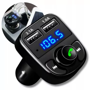 TRANSMITER SAMOCHODOWY BLUETOOTH FM MP3 SD ŁADOWARKA 2x USB WIELOFUNKCYJNY - Transmitery FM - miniaturka - grafika 1