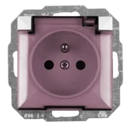 Gniazdka elektryczne - Abex Gniazdo z uziemieniem i klapką dymną opal/perła białe - miniaturka - grafika 1