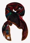 Apaszki i szaliki damskie - Duża chusta jedwabna z orientalnym wzorem i bogatą kolorystyką - miniaturka - grafika 1