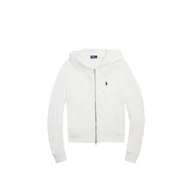 Bluzy damskie - felpe con cappuccio donna ralph lauren - ctn cbl hd-long sleeve-full zip - bianco - miniaturka - grafika 1