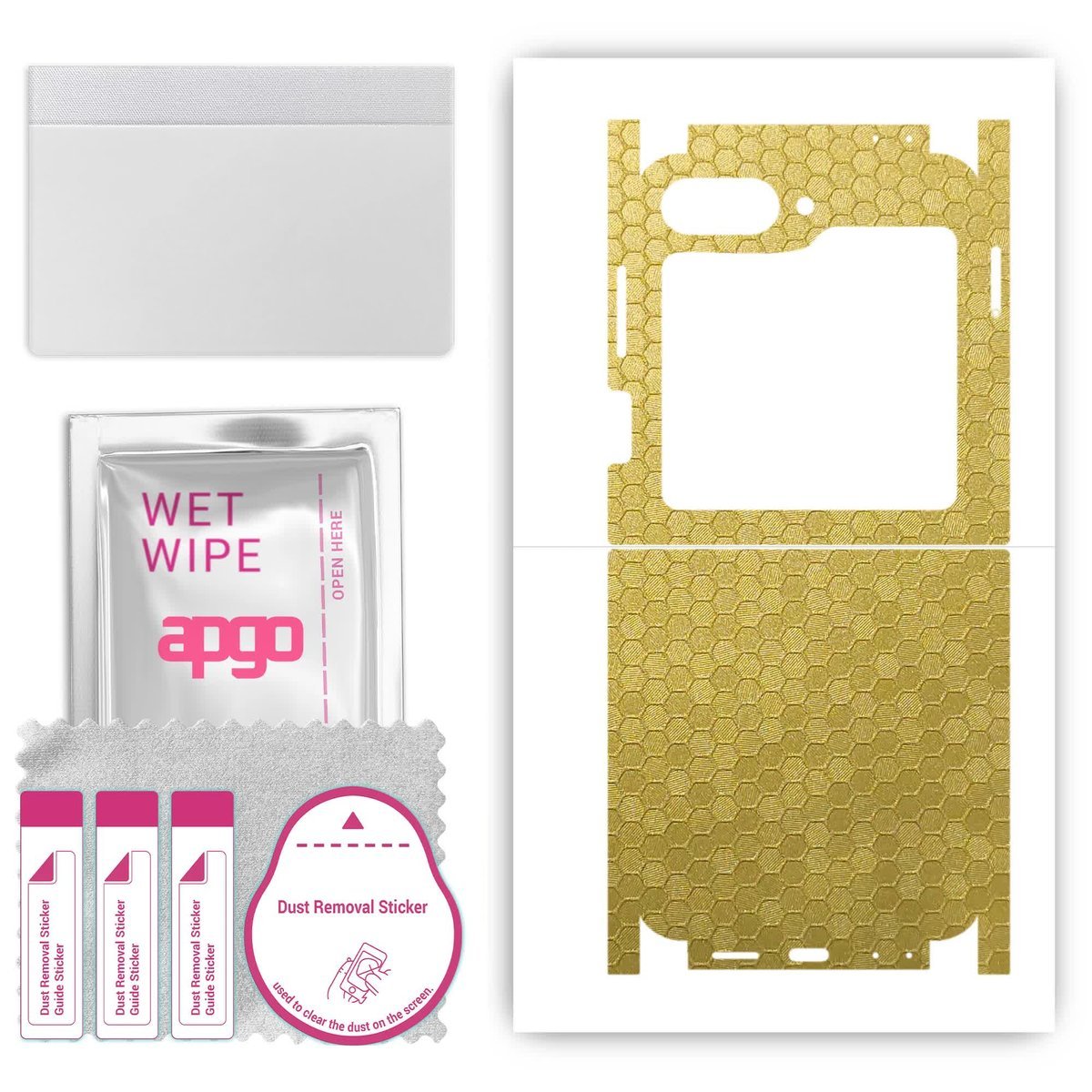 Folia naklejka skórka strukturalna na TYŁ+BOKI do Samsung Galaxy Z Flip 6 - Plaster Miodu Złoty - apgo SKINS