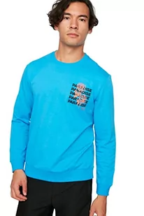 TRENDYOL Męska bluza - niebieska - regularna, NIEBIESKI, S - Bluzy męskie - miniaturka - grafika 1