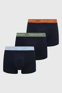 Majtki męskie - Gant bokserki 3-pack męskie kolor niebieski - grafika 1