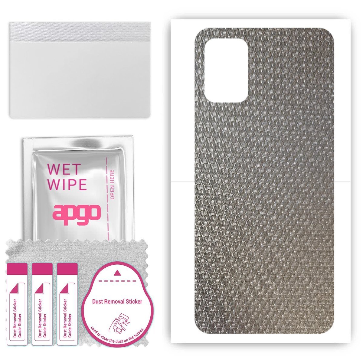 Folia naklejka skórka strukturalna na TYŁ do LG Q52 - Aluminium krople - apgo SKINS