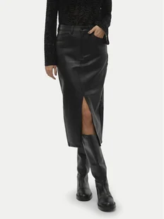 Vero Moda Spódnica z imitacji skóry Veri 10311707 Czarny Regular Fit - Spódnice - miniaturka - grafika 1