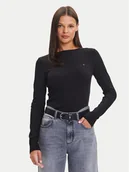 Bluzki damskie - Tommy Hilfiger Bluzka WW0WW47309 Czarny Slim Fit - miniaturka - grafika 1